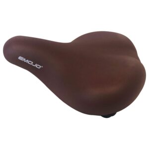 emojo leather electric bike seat shock absorb comfort memory foam padded beach cruiser bike saddle brown bicycle seat replacement with ultra-elastic suspension steel bow universal bikes fit