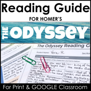 novel study for the odyssey by homer - a complete reading guide for print and online classrooms
