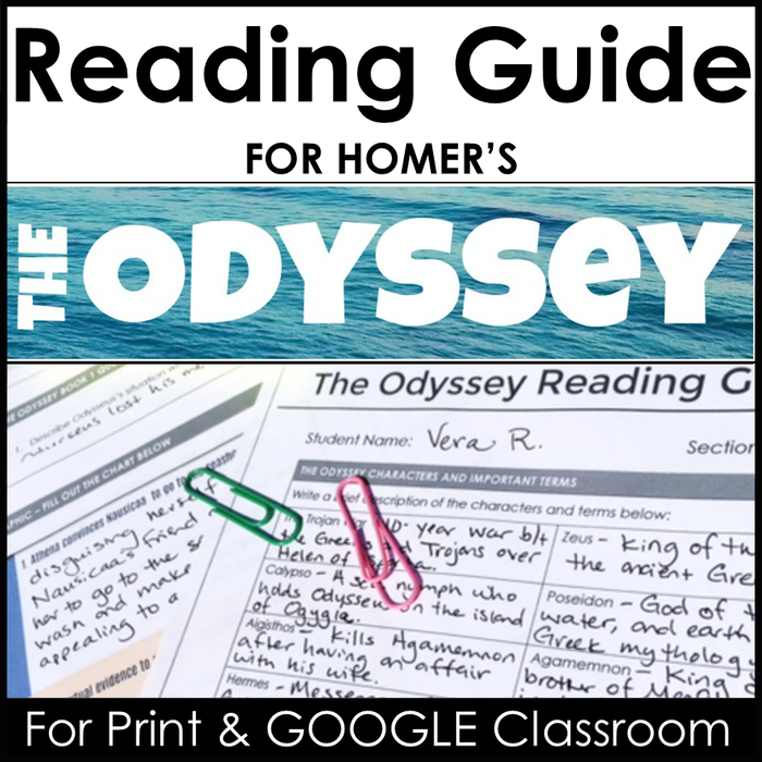 Novel Study for The Odyssey by Homer - A Complete Reading Guide for Print and Online Classrooms