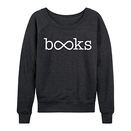 Instant Message - Infinity Books - Women's French Terry Pullover - Size X-Large Heather Charcoal