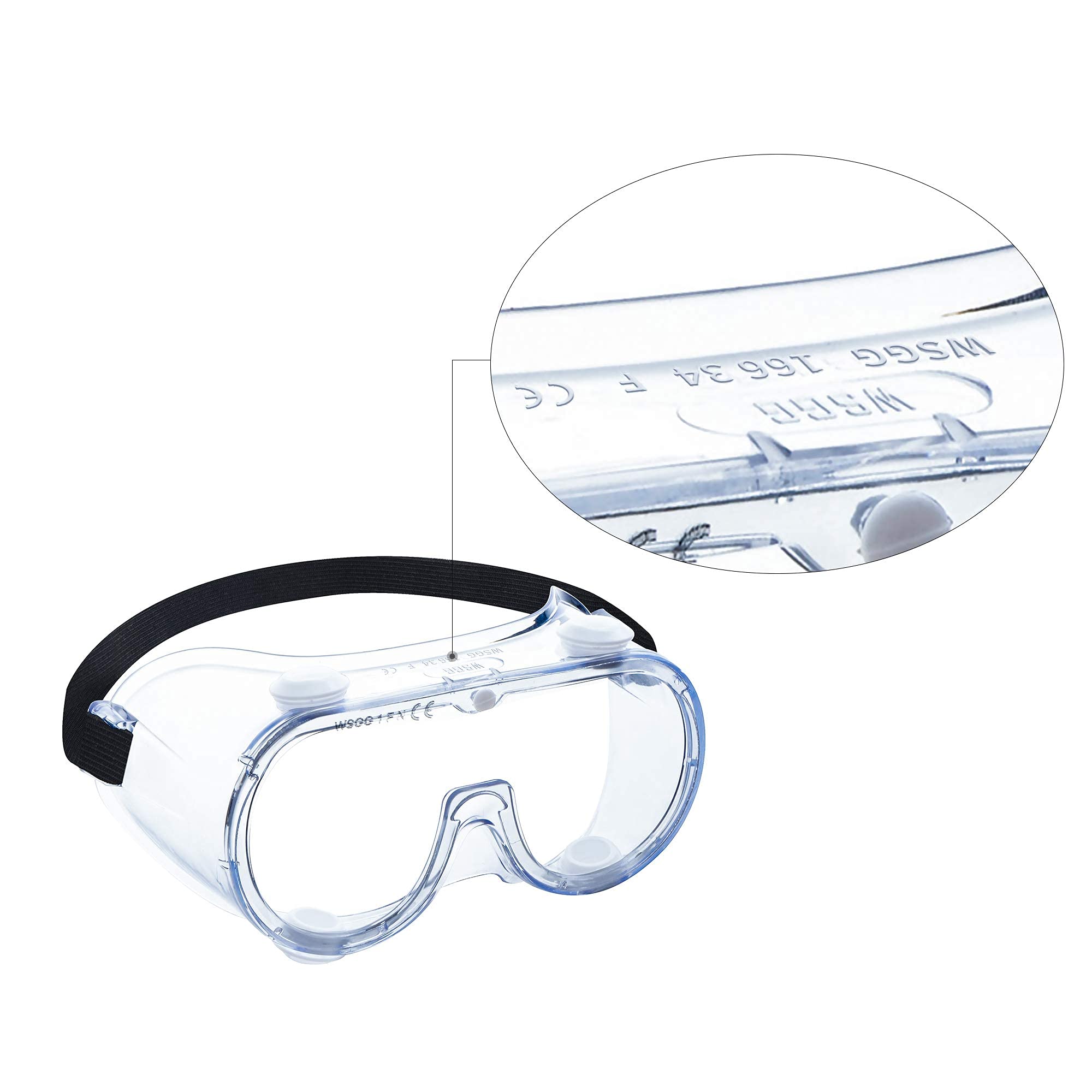 WSGG Medical Safety Goggles Fit Over Glasses for Men and Women, FDA Registered, Anti-Fog, Anti-Splash