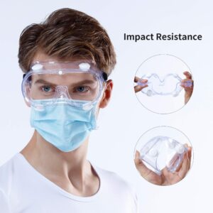 WSGG Medical Safety Goggles Fit Over Glasses for Men and Women, FDA Registered, Anti-Fog, Anti-Splash