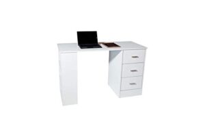 onespace monroe 3 shelve computer desk, white