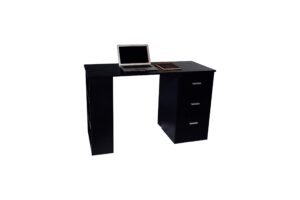 onespace monroe 3 shelve computer desk, black
