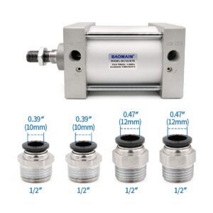 Baomain Pneumatic Air Cylinder SC 100 x 75 PT 1/2; Bore: 4", Stroke: 3"; Screwed Piston Rod Dual Action