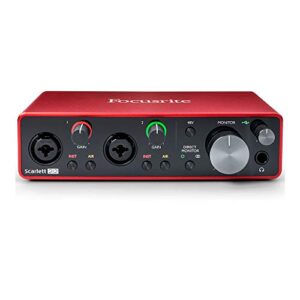 Focusrite Scarlett 2i2 USB Audio Interface (3rd Gen) with Mic Stand, Pop Filter & XLR-XLR Cable Bundle