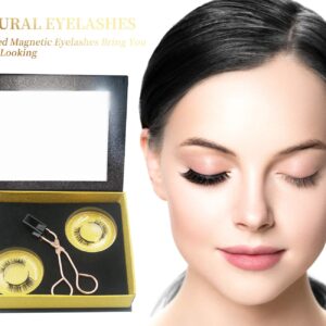 3D False Eyelashes, 6 Pairs of Natural Fluffy False Eyelashes, Reusable Long Thick Eyelashes, Used to Extend Makeup Eyelashes (J-09)