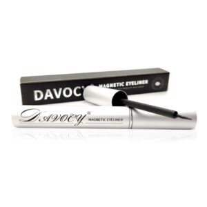 davocy magnetic eyeliner for magnetic eyelashes, strong hold, latex-free, waterproof magnetic eyeliner for sensitive eyes, no glue needed, surper large capacity, 6ml 0.18oz