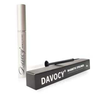 Davocy Magnetic Eyeliner for Magnetic Eyelashes, Strong Hold, Latex-Free, Waterproof Magnetic Eyeliner for Sensitive Eyes, No Glue Needed, Surper Large Capacity, 6ML 0.18OZ