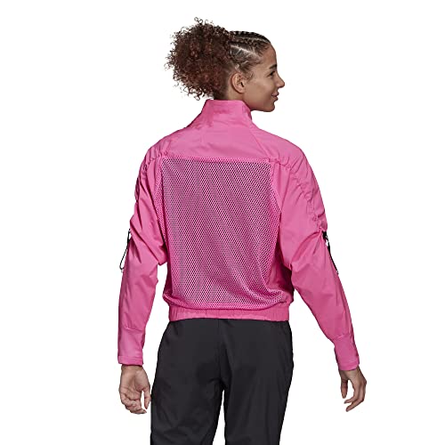 adidas Women's Tech Track Top Pb, Screaming Pink, Small