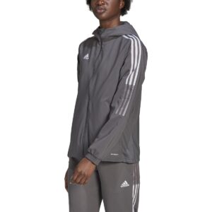 adidas womens tiro 21 windbreaker team grey medium