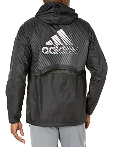 adidas,Mens,Activated Tech Windbreaker,Black,Large