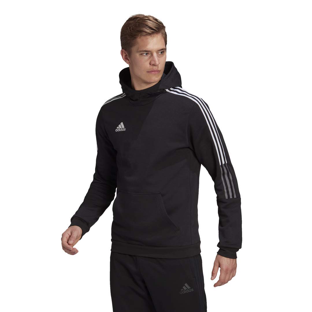 adidas mens Tiro 21 Sweat Hoodie Jacket, Black, Large US