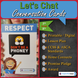 social emotional learning | distance learning | respect | don't be a phoney conversation cards | middle school