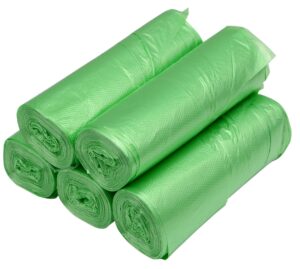 kitchen garbage bags and green trash bag, 100 counts 4 gallon 45x60cm kitchen trash bags with handles for bathroom trash bags, small trash bags, contractor bags (100pcs green 45x60cm)
