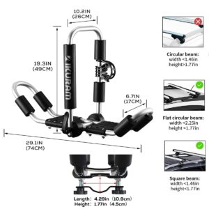 Kayak/Surf/Ski Roof Carrier Rack of J-Style Folding Universal Field & Stream 4-in-1 Multifunction for Canoe, SUP, Kayaks, Surfboard and Ski Board Rooftop Mount on SUV, Car and Truck