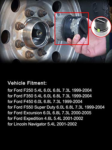 600-203 4WD Auto Locking Hub Left & Right Fits for F250 F350 F450 F550 1999-2004, Excursion 2000-2005, Expedition Lincoln Navigator 2001-2002 Replace# 1C3Z3B396CB (Pair of 2 PCS)