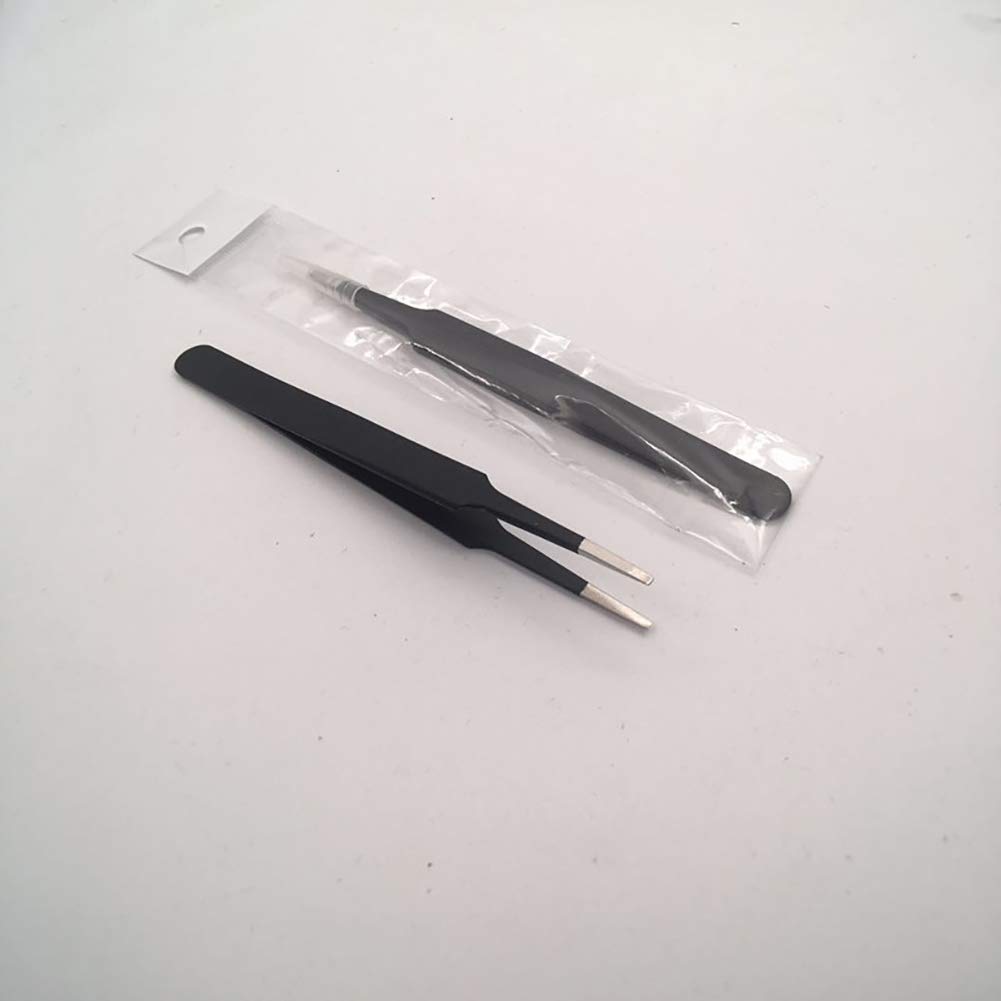 4 Pieces Stainless Steel Anti-Static Tweezers Set for Eyelash Extension Straight and Curved Pointed Tweezers