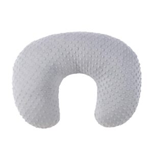 queness nursing pillow cover breastfeeding pillow cases minky dot slipcover (gray)