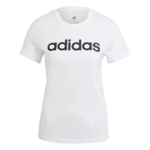 adidas womens linear t-shirt white/black medium