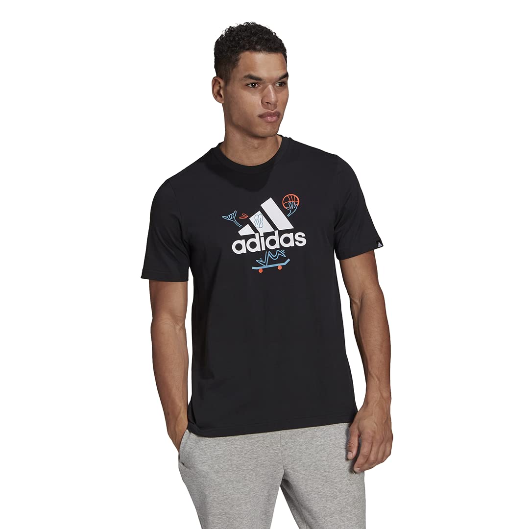 adidas mens CRTN Logo Tee Black Small