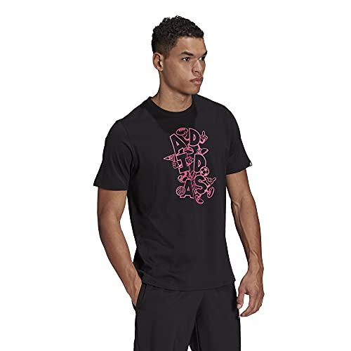 adidas mens CRTN Outline Tee Black Small