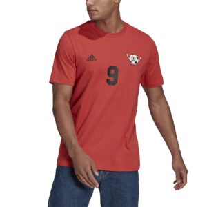 adidas mens lil number tee crew red medium