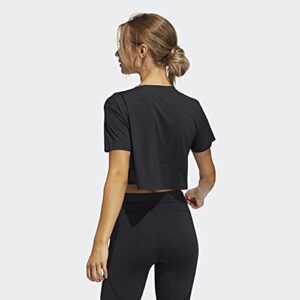 adidas womens Elevated Training Tee Black Small