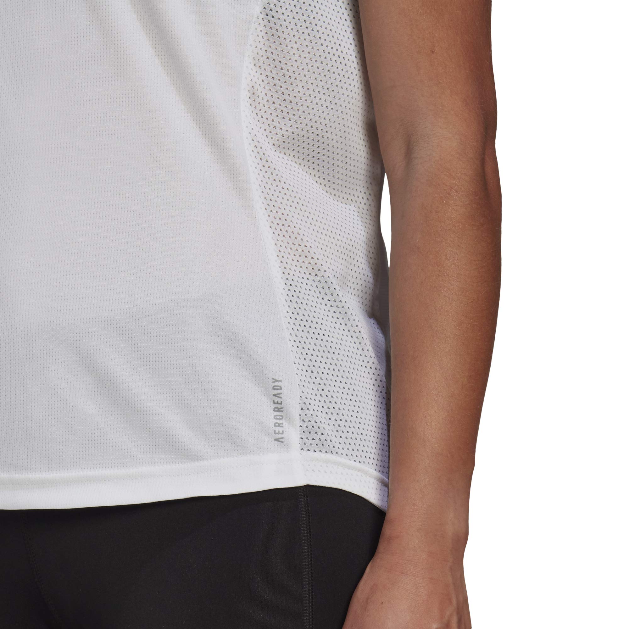adidas womens Own the Run Tee T Shirt, Core White/Black, X-Small US