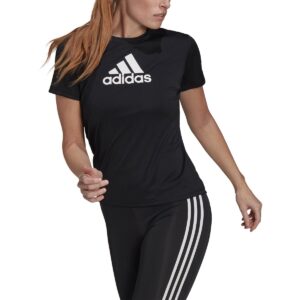 adidas womens Primeblue Tee Black/White Medium