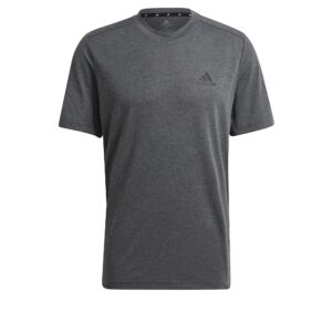 adidas mens FR Tee Dark Grey Heather/Black Large