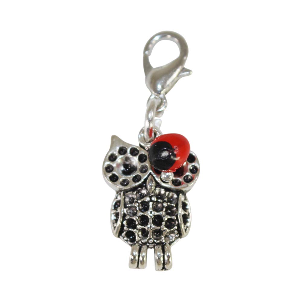 E B Evelyn Brooks Designs Peruvian Gift Owl of Wisdom Good Luck Silver Pendant Charm 28mm x 16mm(1" x 0.4”)- Symbol of Protection, Prosperity, Love & Good Luck