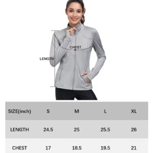 Dolcevida Womens Sports Jackets Zip Up Workout Yoga Jacket with Pockets