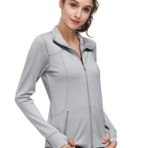 Dolcevida Womens Sports Jackets Zip Up Workout Yoga Jacket with Pockets