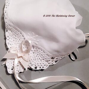 Angel Lace Christening Handkerchief Bonnet