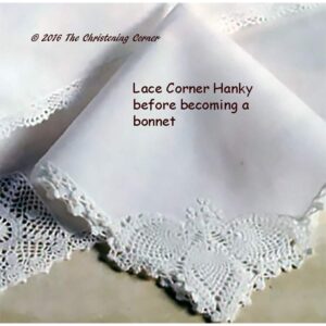 Angel Lace Christening Handkerchief Bonnet