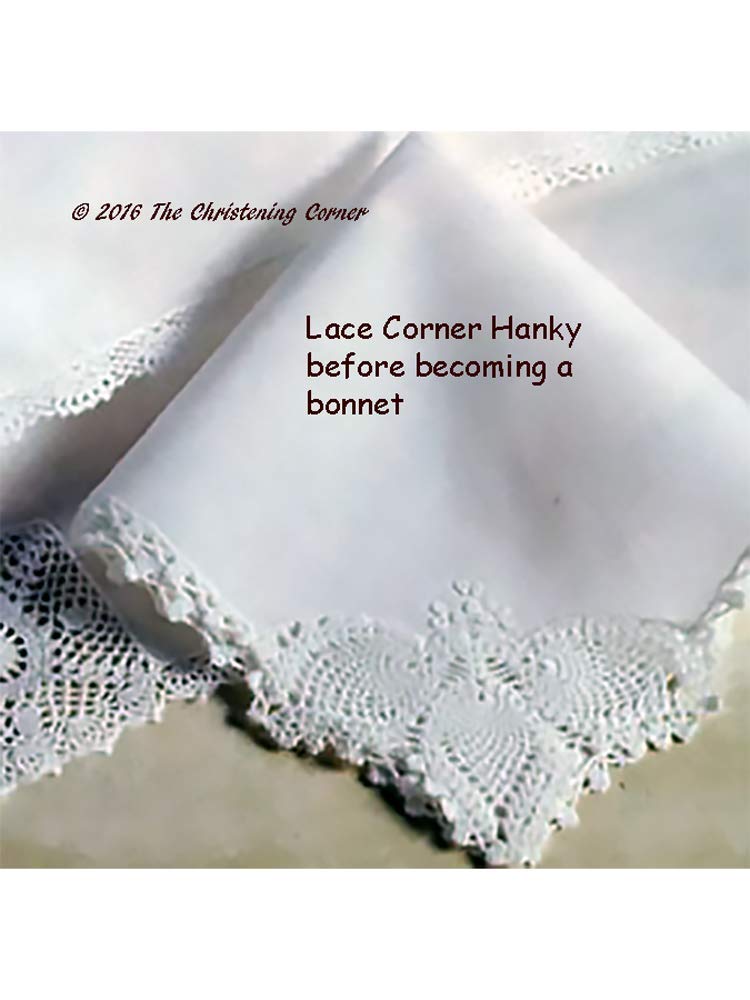 Angel Lace Christening Handkerchief Bonnet