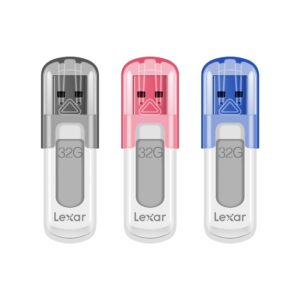 lexar 32gb 3-pack jumpdrive v100 usb 3.0 flash drive for storage expansion and backup, gray, pink, blue (ljdv100032g-b3nnu)