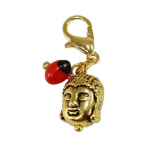 E B Evelyn Brooks Designs Budha Good Luck Gold Pendant Charm 28mm x 16mm(1” x 0.5”)- Symbol of Protection, Prosperity, Love & Good Luck-Great Gifts for Mom,Daughter, Sister, Girlfriend