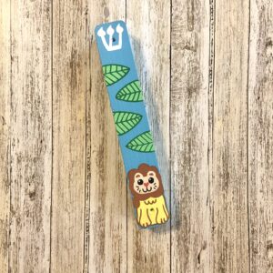 Hamsa and Mezuzah, Personalized Newborn Baby Boy Naming Bris Gift, Jungle Lion Design