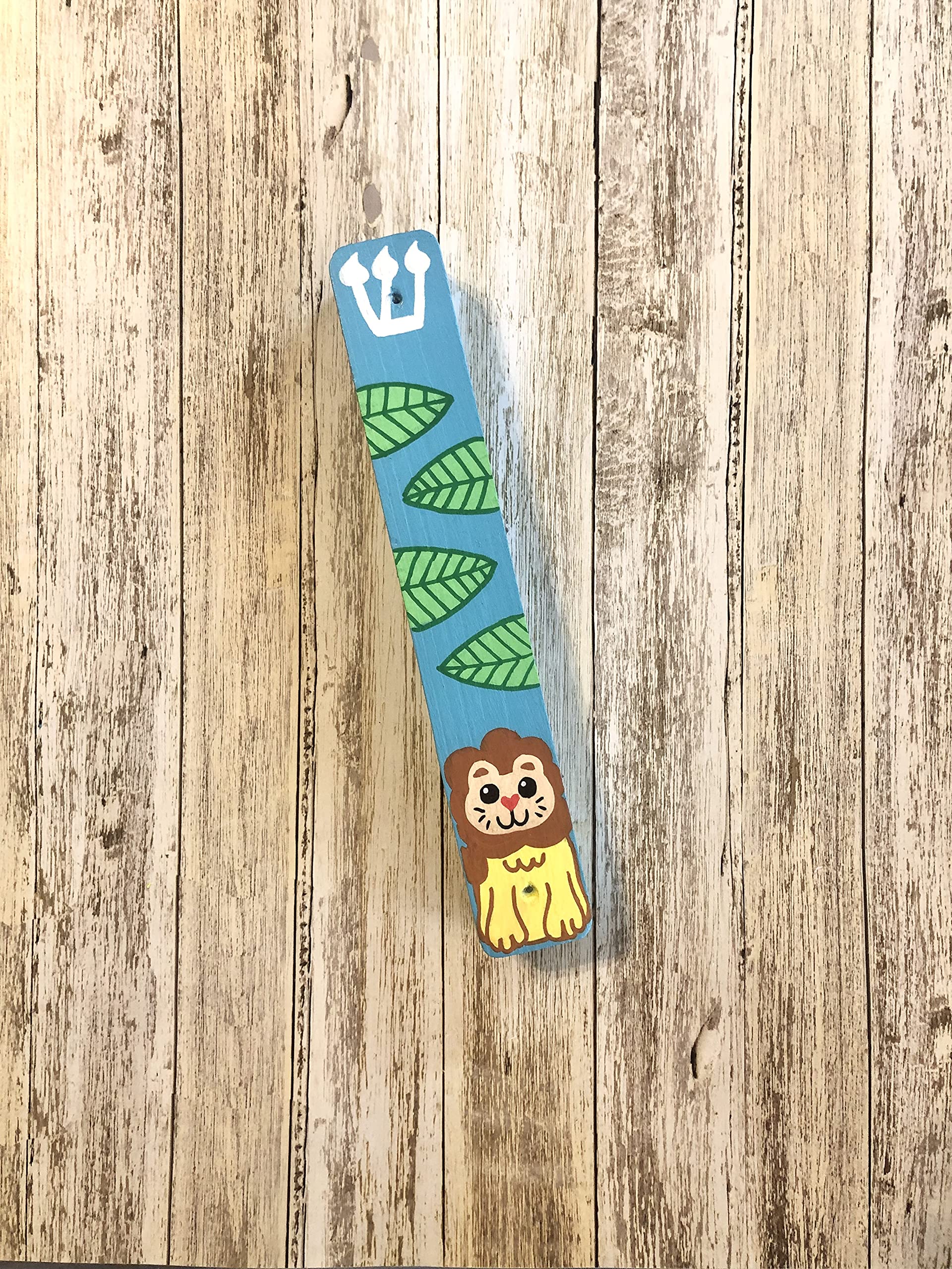 Hamsa and Mezuzah, Personalized Newborn Baby Boy Naming Bris Gift, Jungle Lion Design