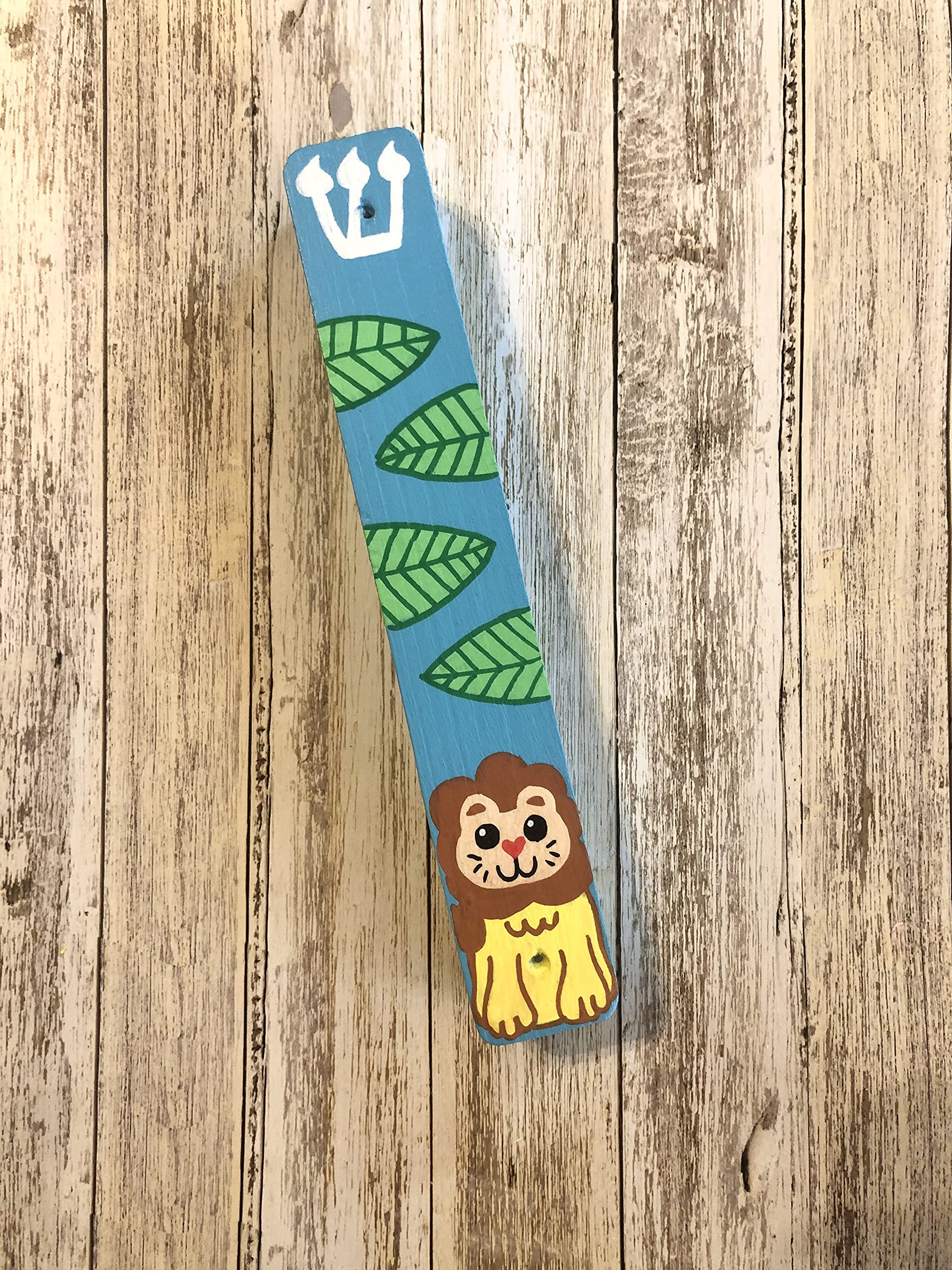 Hamsa and Mezuzah, Personalized Newborn Baby Boy Naming Bris Gift, Jungle Lion Design