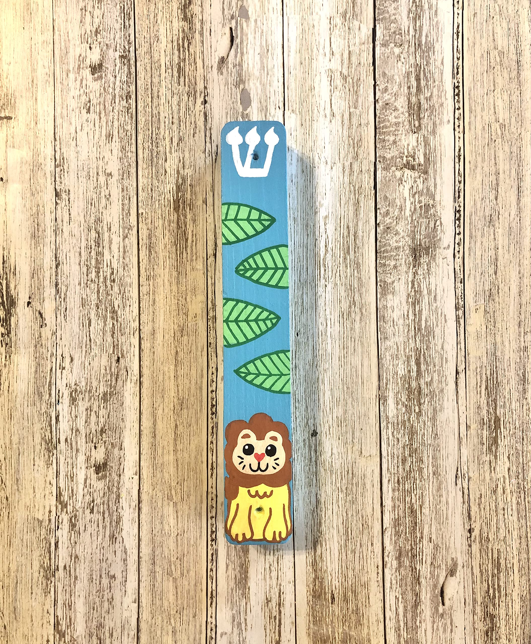 Hamsa and Mezuzah, Personalized Newborn Baby Boy Naming Bris Gift, Jungle Lion Design