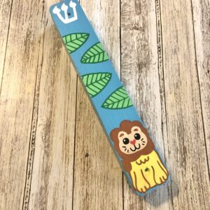 Hamsa and Mezuzah, Personalized Newborn Baby Boy Naming Bris Gift, Jungle Lion Design