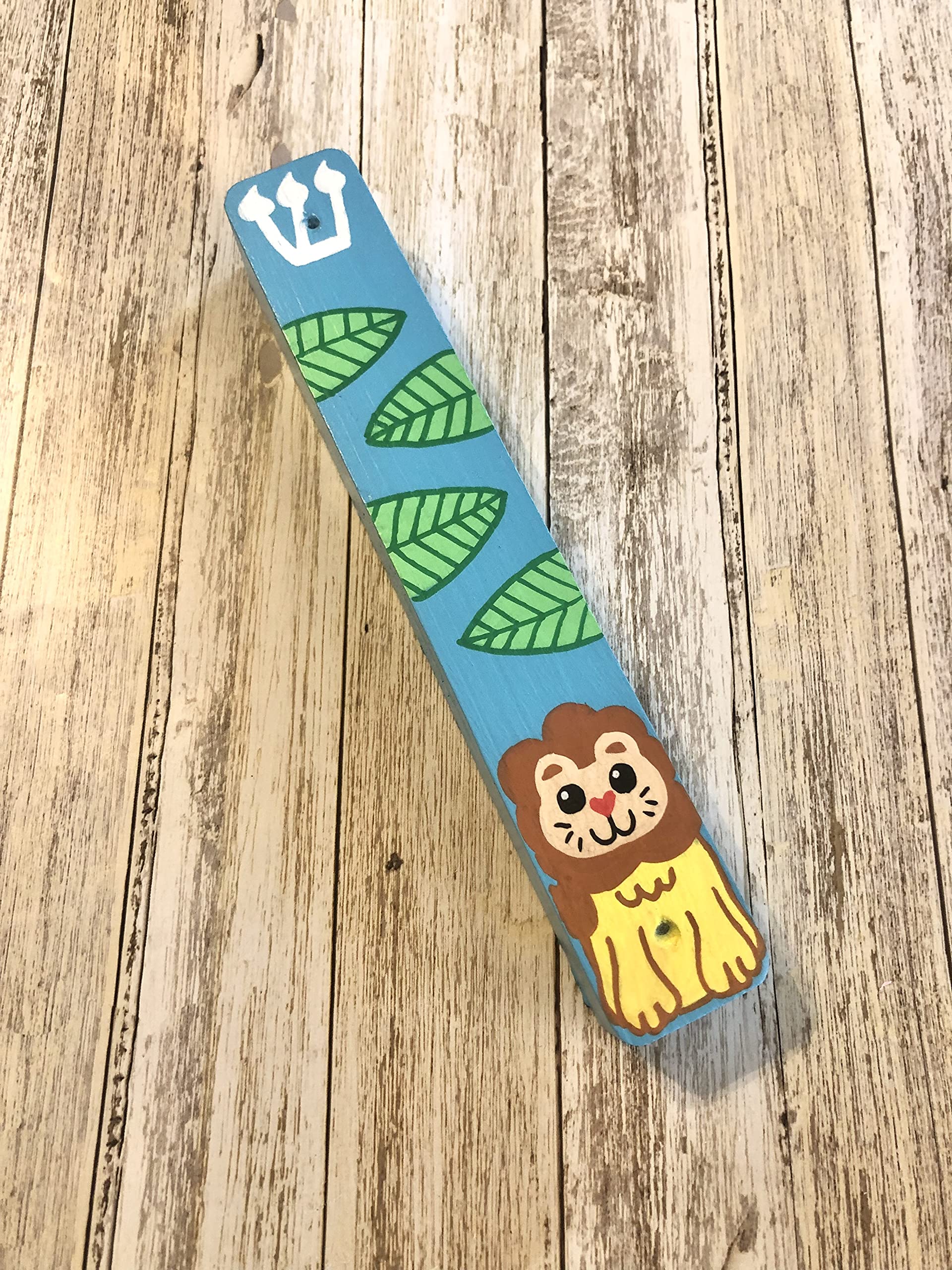 Hamsa and Mezuzah, Personalized Newborn Baby Boy Naming Bris Gift, Jungle Lion Design