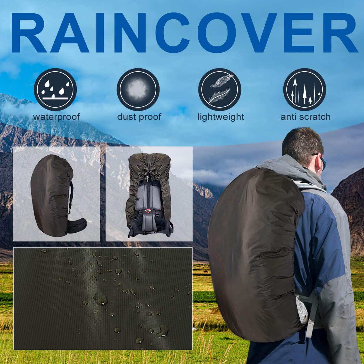 onewind Versatile Hammock Gear Sling or Backpack Rain Cover, Ultralight Waterproof Underbelly Gear Hammock Storage to Place Backpack, Clothes, Quilt, Food or 90L Packing Cover, Hammock Protector