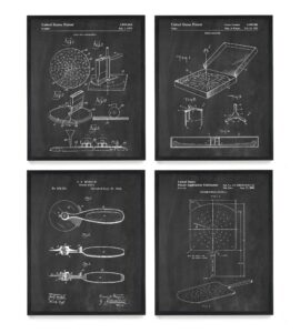 wunderkammer studio - pizza patent poster art - pizzaria wall art - kitchen decor - set of 4-11 x 14 unframed art prints