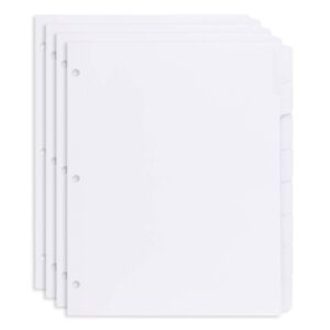 amazon basics 8-tab binder divider, white label dividers with easy peel, 4-pack