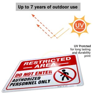 No Access Sign,Restricted Area Sign,Authorized Personnel Only,10x14 Inch Rust Free Aluminum, UV Ink Printing,Indoor or Outdoor Use for Home and Business(2-Pack)