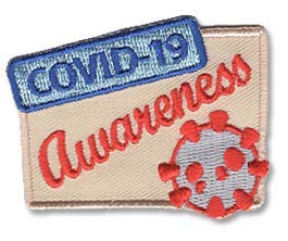 cub girl boy covid-19 awareness embroidered iron-on fun patch crests badge scout guides